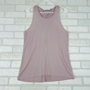 Athleta Women Mauve Pink Tulip Wrap Back Pleated Racerback Tank Top Size S